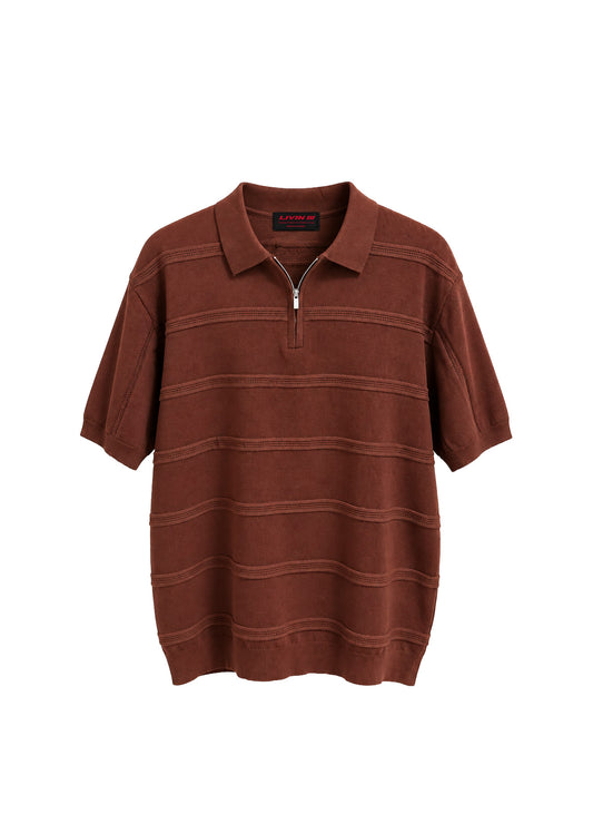 OPENWORK KNIT POLO