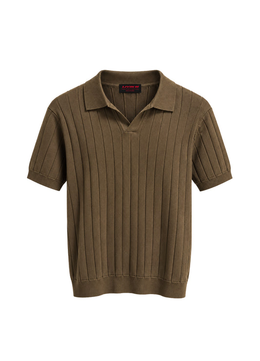 V-NECK KNIT POLO