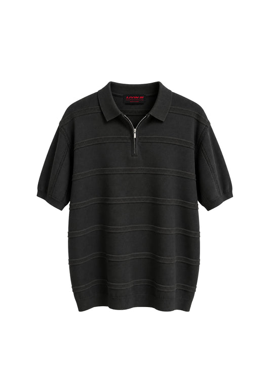 OPENWORK KNIT POLO