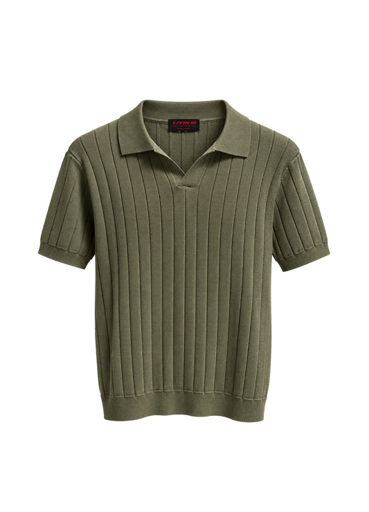V-NECK KNIT POLO