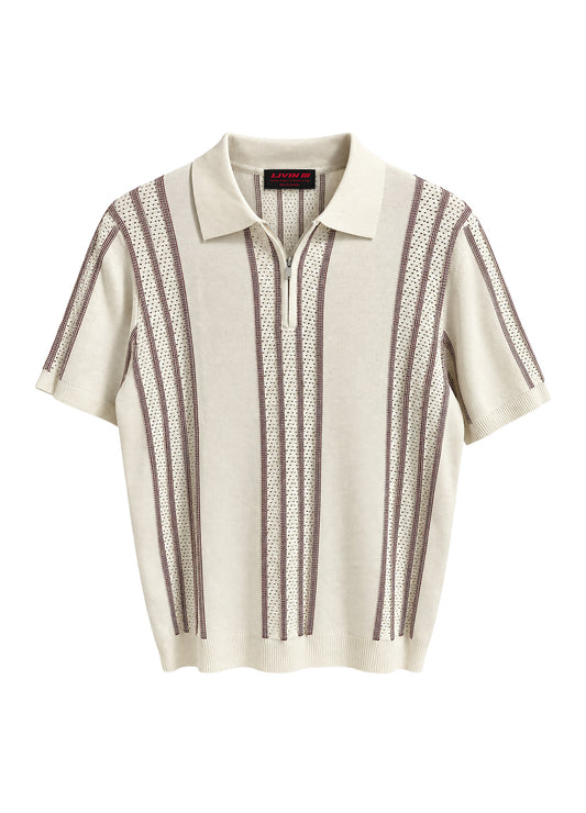 STRIPE KNIT POLO