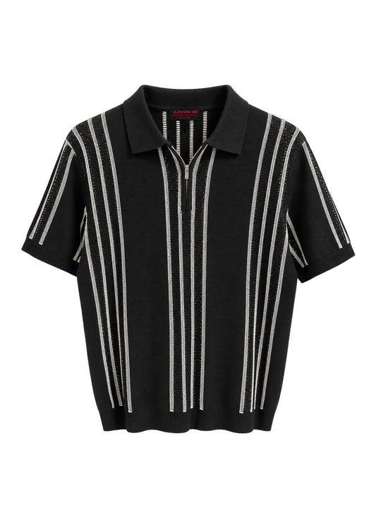 STRIPE KNIT POLO