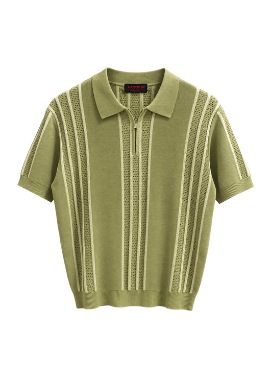 STRIPE KNIT POLO